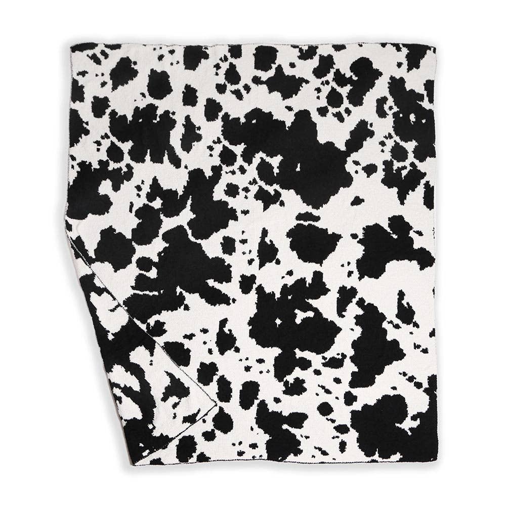 Cow Patterned Reversible Throw Blanket
